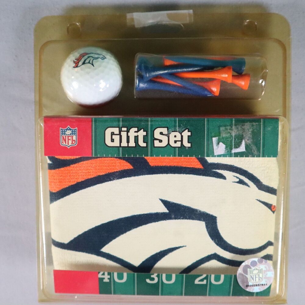 Vintage Denver Broncos Golf Gift Set Towel Ball Tees McArthur Towel & Sports NIP